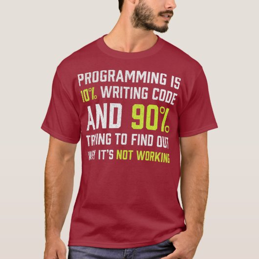 Programmeren is 10 schrijven Code Grappige Coderin T-shirt (Voorkant)
