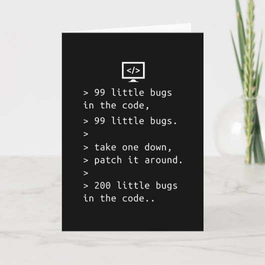 Programmering Debugging Code Funny Gift Kaart (Voorkant)
