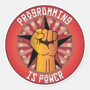 Programmering is kracht ronde sticker