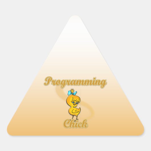 Programmerings Chick Driehoek Sticker (Voorkant)