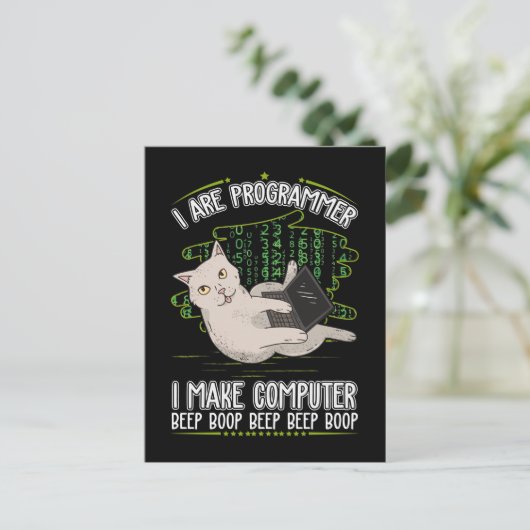 Programmeringsinformatica humor briefkaart (Staand voorkant)