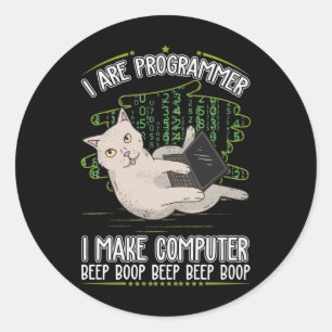 Programmeringsinformatica humor ronde sticker