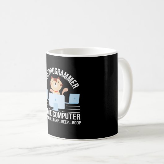 Programmeringskat laat computer piepen koffiemok (Voorkant rechts)