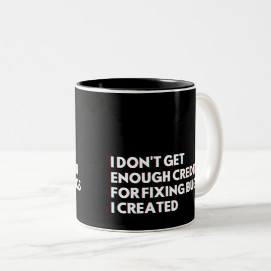 Programmers And Developers Funny Coding Saying Tweekleurige Koffiemok (Voorkant rechts)