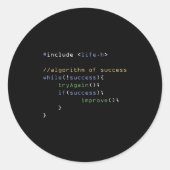 Programmers Computer Science Meme Coding Humor Ronde Sticker (Voorkant)