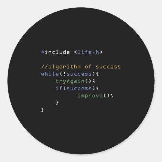 Programmers Computer Science Meme Coding Humor Ronde Sticker (Voorkant)