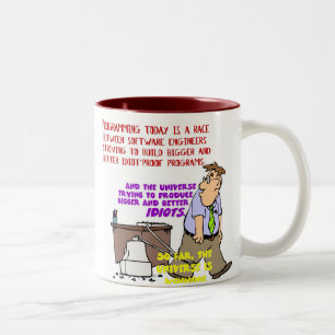Programmers versus het universum (1) tweekleurige koffiemok