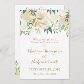 Programmes d'accueil pour mariages à fleurs d'or e (Devant / Derrière)