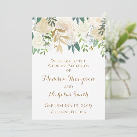 Programmes d'accueil pour mariages à fleurs d'or e (Debout devant)