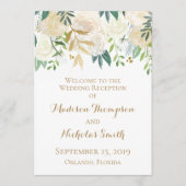 Programmes d'accueil pour mariages à fleurs d'or e (Devant)