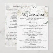 Programmes de cérémonie de mariage bordeaux à fleu (Devant / Derrière)
