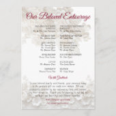 Programmes de cérémonie de mariage bordeaux à fleu (Dos)