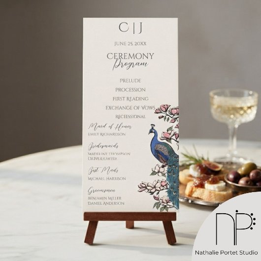 Programmes de cérémonie de mariage élégants à moti