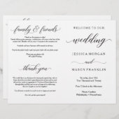 Programmes de cérémonie de mariage pliés (Devant / Derrière)