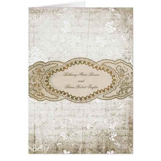 Programmes de cérémonie vintage des Mariages flora (Devant)