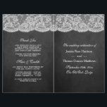 Programmes de collecte des Mariages Chalkboard & L<br><div class="desc">La collection burlap & dentelle est un design étonnant avec un bel arrière - plan rustique effet burlap avec un habillage romantique vintage effet dentelle blanche. Ces programmes peuvent être personnalisés pour votre occasion spéciale et feraient le modèle parfait pour les mariages, douches nuptiales, fêtes de fiançailles, fêtes d'anniversaire et...</div>