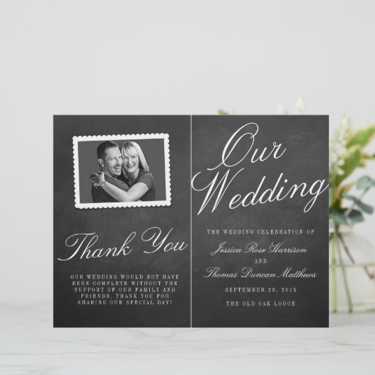 Programmes de collection de Mariages Chalkboard Fa (Debout devant)