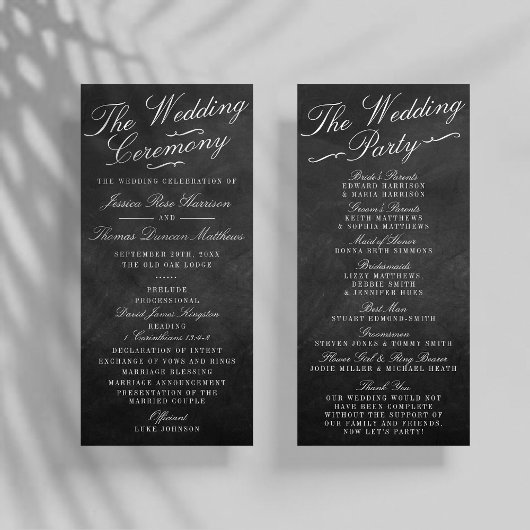 Programmes de collection de Mariages Chalkboard Fa