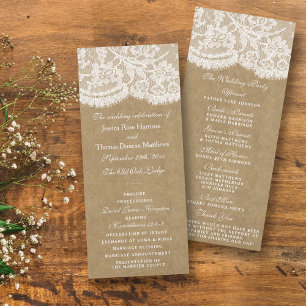 Programmes de collection de Mariages Kraft & Lace