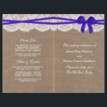 Programmes de collection de Mariages Rustic Blue B<br><div class="desc">La collection rustique de mariage bleu arc est un design étonnant avec un joli arrière - plan rustique effet burlap avec un cadre romantique vintage effet dentelle blanche et un arc bleu étonnant. Ces programmes peuvent être personnalisés pour votre occasion spéciale et feraient le modèle parfait pour les mariages, douches...</div>