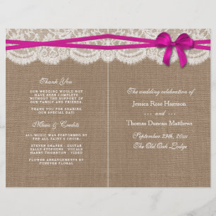 Programmes de collection de Mariages Rustic Pink B