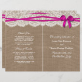 Programmes de collection de Mariages Rustic Pink B (Devant / Derrière)
