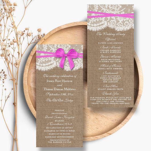 Programmes de collection de Mariages Rustic Pink B
