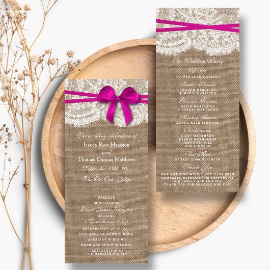 Programmes de collection de Mariages Rustic Pink B