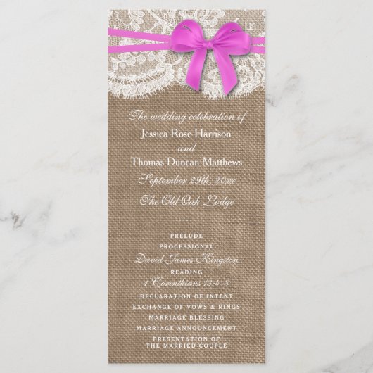 Programmes de collection de Mariages Rustic Pink B (Devant)