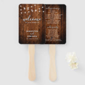 Programmes de éventails à main pour mariage avec p (Devant et derrière)