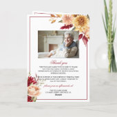 Programmes de funérailles avec photo de fleurs d'a (Dos)
