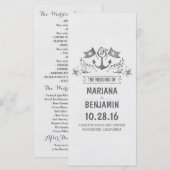 programmes de mariage à ancre peinte nautique (Devant / Derrière)