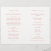 Programmes de mariage à calligraphie élégante coul (Dos)
