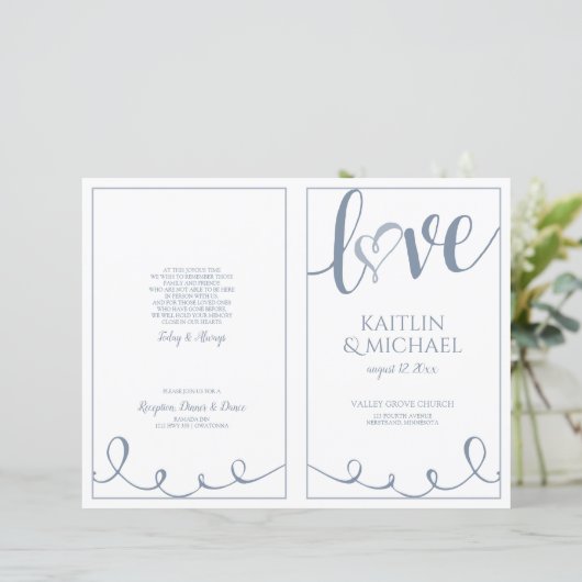 Programmes de mariage à cœur avec script d'amour D (Debout devant)