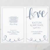 Programmes de mariage à cœur avec script d'amour D (Devant)