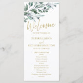 Programmes de mariage à feuilles d'eucalyptus 4x9 (Devant)