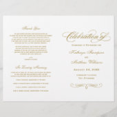 Programmes de mariage à la calligraphie dorée anti (Devant)