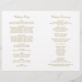 Programmes de mariage à la calligraphie dorée anti (Dos)