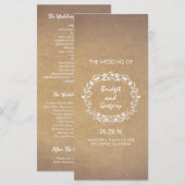 programmes de mariage à la couronne fleurie (Devant / Derrière)