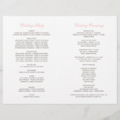 Programmes de mariage à la rose aquarelle rose vin (Dos)