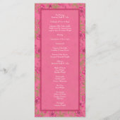 Programmes de mariage à la rose rose vif (Dos)