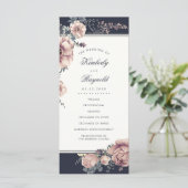 Programmes de mariage à l'aquarelle marine et mauv (Debout devant)