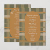 Programmes de mariage à motif tartan celtique écos (Devant / Derrière)