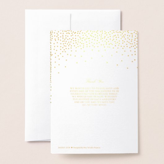 Programmes de mariage à points de confettis en feu (Derrière avec enveloppe)