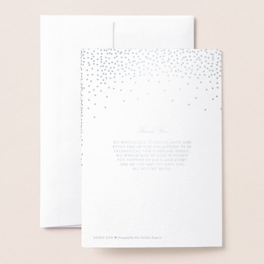 Programmes de mariage à points de confettis en feu (Derrière avec enveloppe)