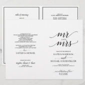 Programmes de mariage à typographie élégante en no (Devant / Derrière)