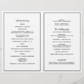 Programmes de mariage à typographie élégante en no (Dos)