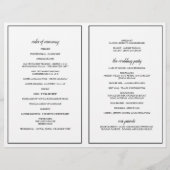 Programmes de mariage à typographie élégante en no (Dos)