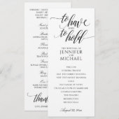 Programmes de mariage à typographie élégante | Noi (Devant / Derrière)