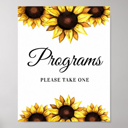 Programmes de mariage affiche de tournesol jaune b (Devant)